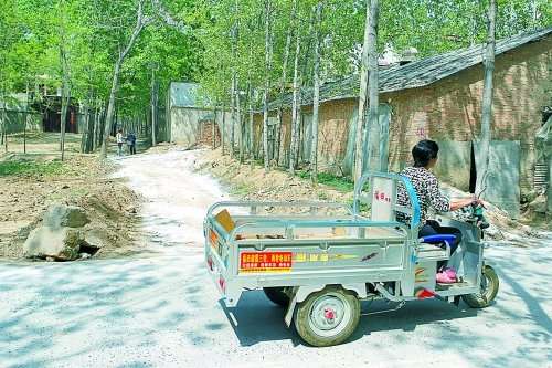 河南首例感染H7N9患者家乡探访-村内路边撒石灰